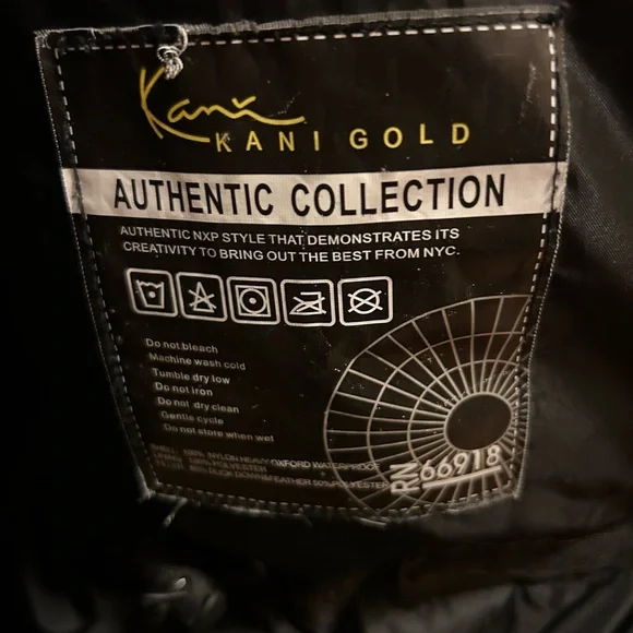 Vintage Men’s Karl Kani Gold Black Winter Coat Sz Med - Picture 3 of 10